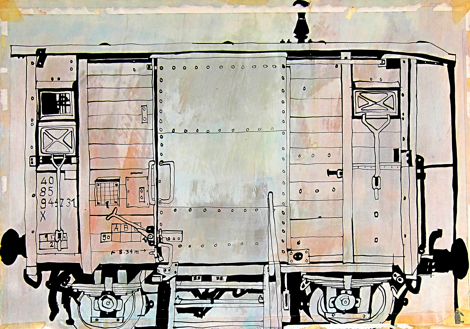 Illustration Bild "Güterverkehr" im Nebel